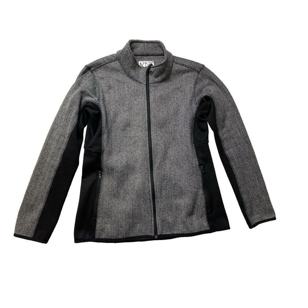 Herringbone Black Gray Monochrome Jacket Marc New York Andrew Marc Women Size L